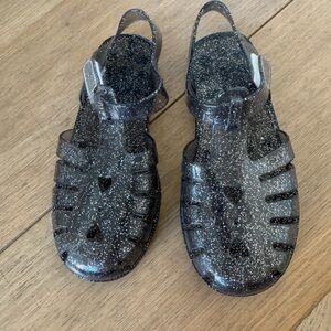 Sparkly Gray Kids Jelly Sandals